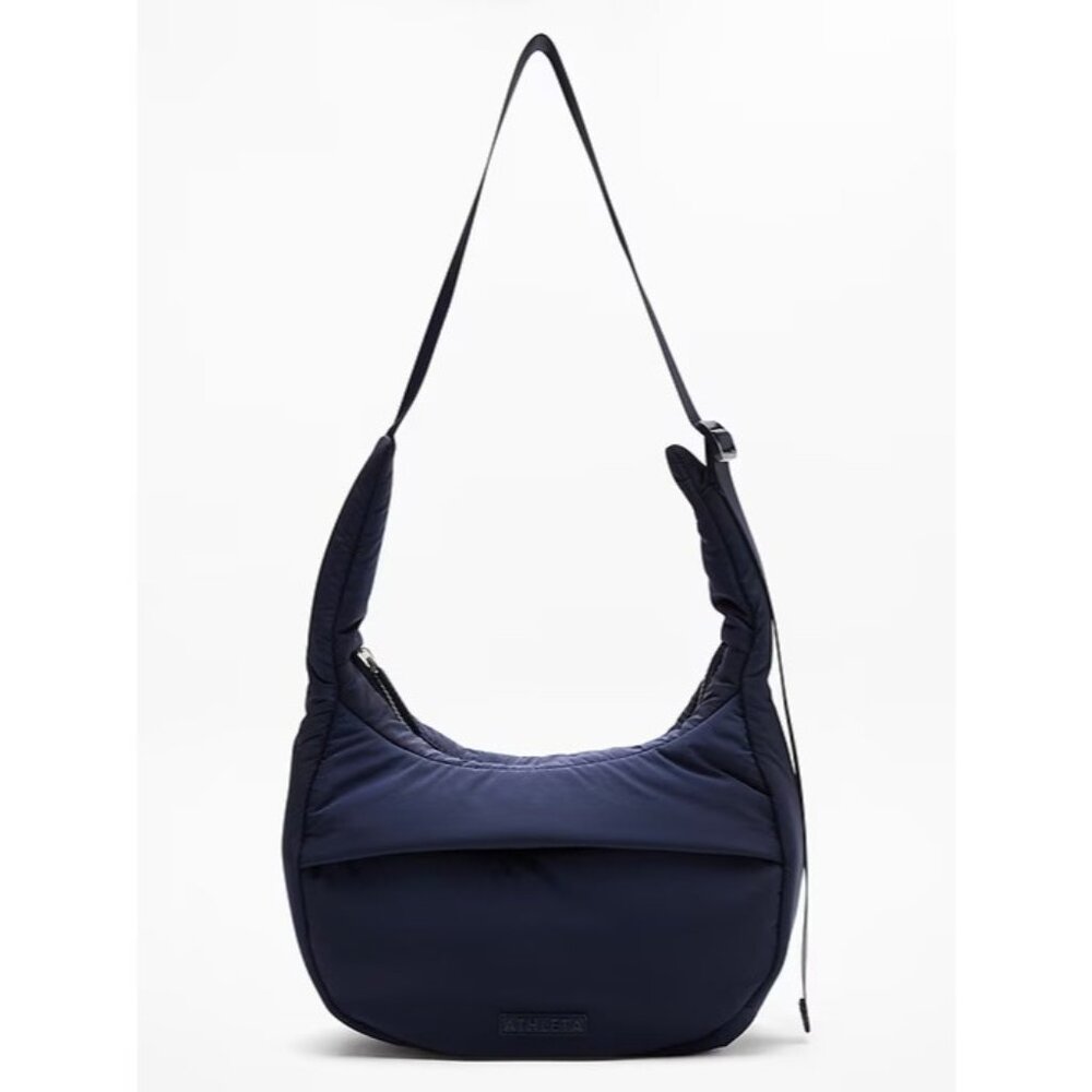 New Athleta All About Sheen Small Crossbody Hobo Bag Navy Blue